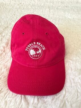 5 for $25! Pebble Beach Pink Kids Baseball Cap with White Logo